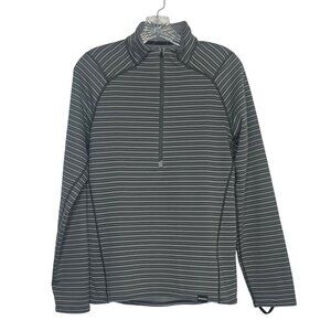 Patagonia 1/4 Zip Pullover Shirt Mens Small Gray Stripe Running